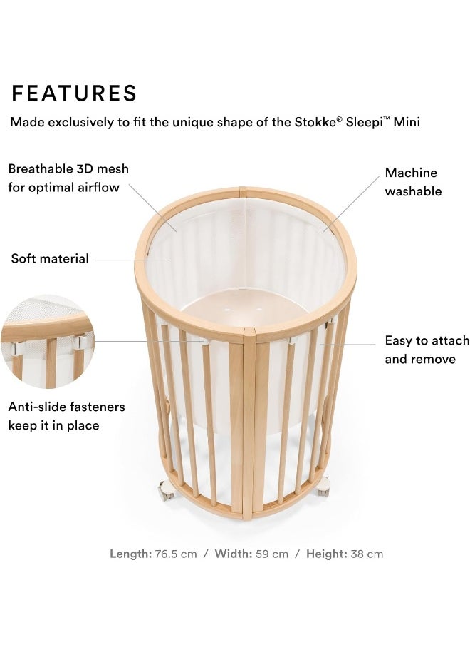 Sleepi V3 Mini Bed Mesh Liner, White