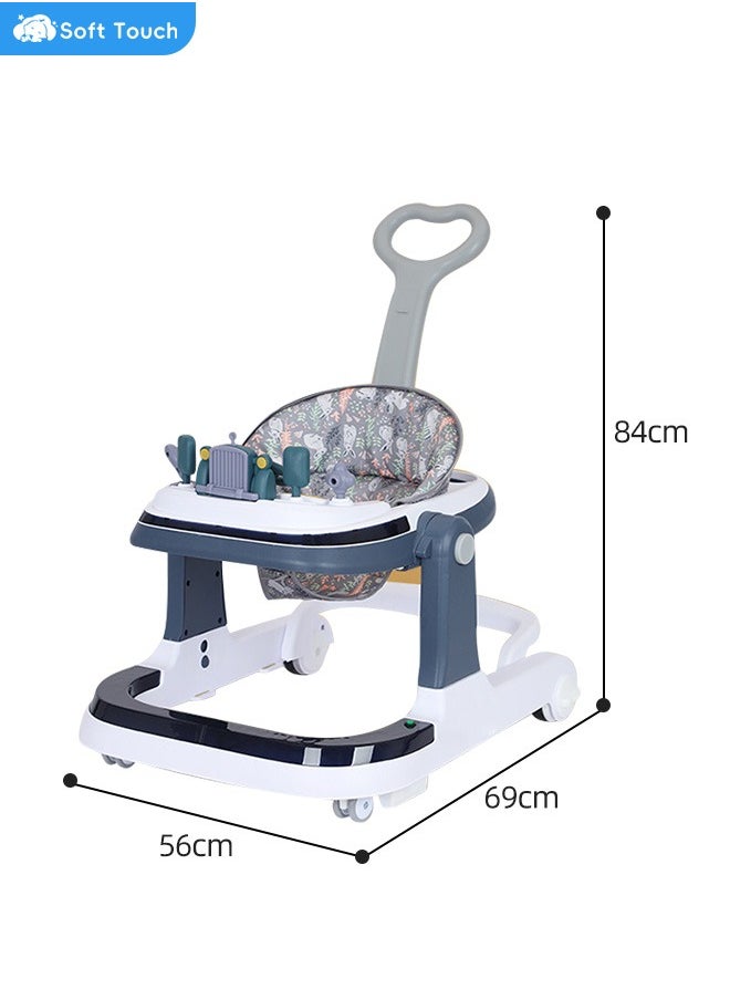 Baby Walker, Foldable Height Adjustable Baby Walker with Wheels, Infant Toddler Walker Anti-Fall Baby Walkers and Activity Center for Boys and Girls