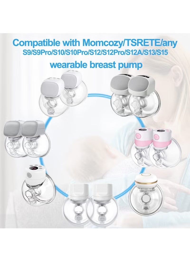 9 Pack Breast Milk Pump Inserts 13/15/17/19/21mm Compatible with Momcozy Wearable Breast Pump, for TSRETE/Spectra/Medela 24mm Shields, Include Silicone Diaphragmu0026Duckbill Valve