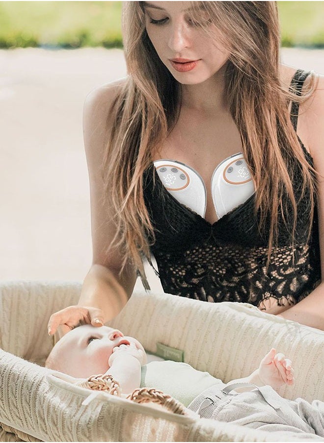 Breast Pump, Wireless Electric Portable Breast Pump with 4 Modes u0026 12 Levels, Wearable u0026 Hands-free, All-in-One Painless Breastfeeding Breast Pump, LED Display, 24mm Diameter shield, 6oz/180