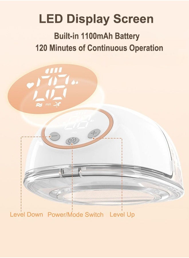 Breast Pump, Wireless Electric Portable Breast Pump with 4 Modes u0026 12 Levels, Wearable u0026 Hands-free, All-in-One Painless Breastfeeding Breast Pump, LED Display, 24mm Diameter shield, 6oz/180