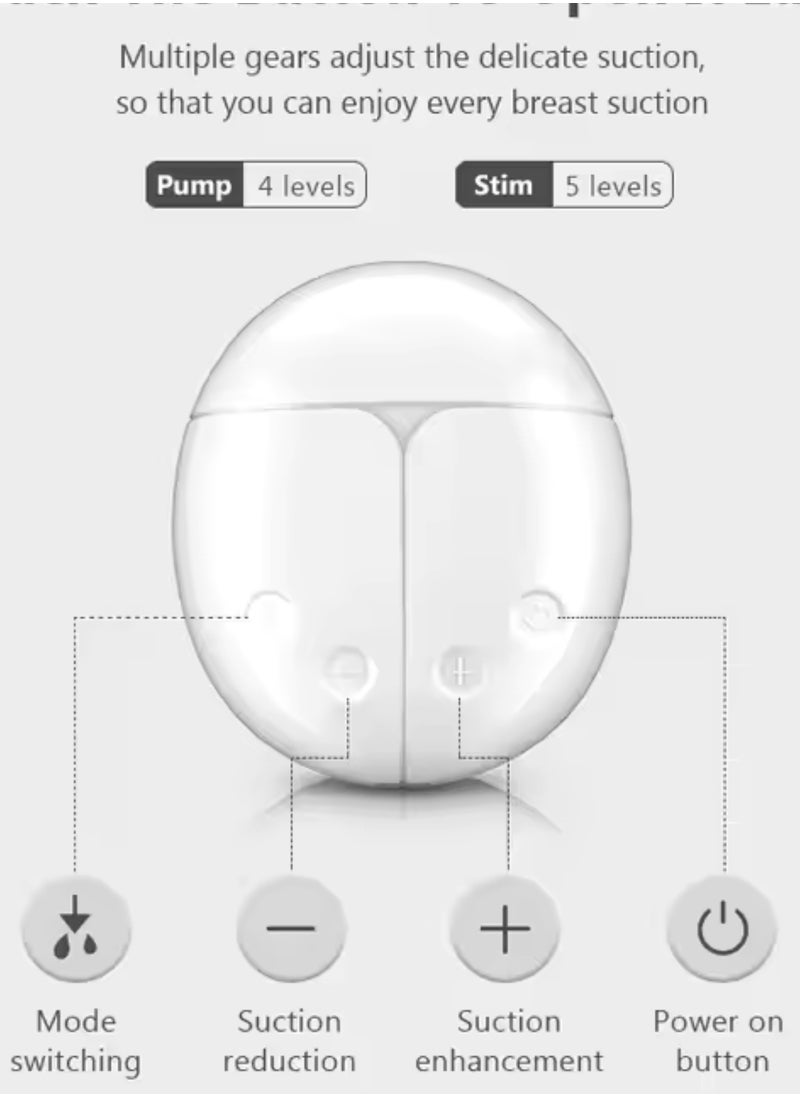 Quiet Portable Electric Double Breast Pump USB Rechargeable BPA Free Pain Free 4 Suction Modes for Easy and Comfortable Breastfeeding