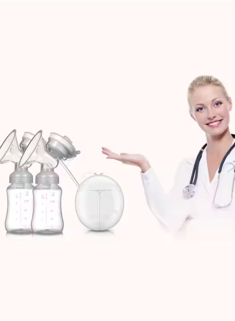 Quiet Portable Electric Double Breast Pump USB Rechargeable BPA Free Pain Free 4 Suction Modes for Easy and Comfortable Breastfeeding