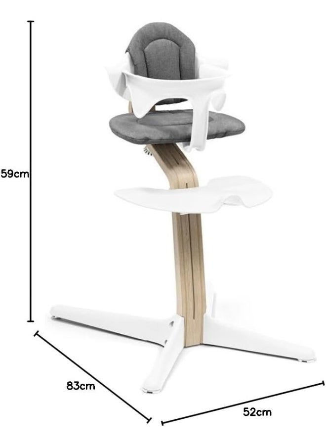 Nomi High Chair Inspires Active Sitting Tool-Free, Seamless Adjustability Includes Stable Footrest And Anti-Tilt Wheels Holds Up To 150 Kg White