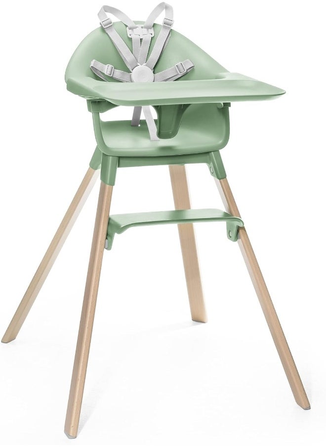 Clikk High Chair, Clover Green All-In-One High Chair With Tray + Harness Light, Durable And Travel Friendly Ergonomic With Adjustable Features Best For 6-36 Months Or Up To 33 Lbs