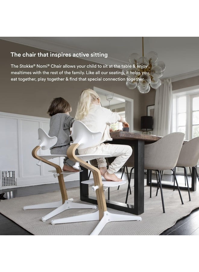 Nomi High Chair Inspires Active Sitting Tool-Free, Seamless Adjustability Includes Stable Footrest And Anti-Tilt Wheels Holds Up To 150 Kg Black/Natural