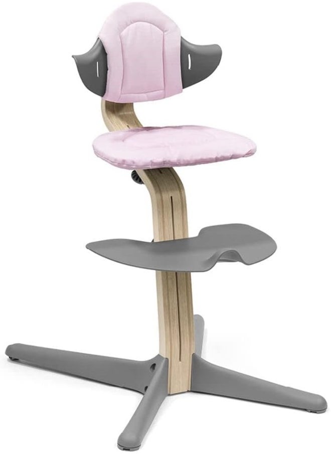 Nomi Cushion Adds Softness And Comfort To The Nomi Chair And Baby High Chair Easy To Attach And Remove For Ages 6+ Months Machine Washable Grey Pink