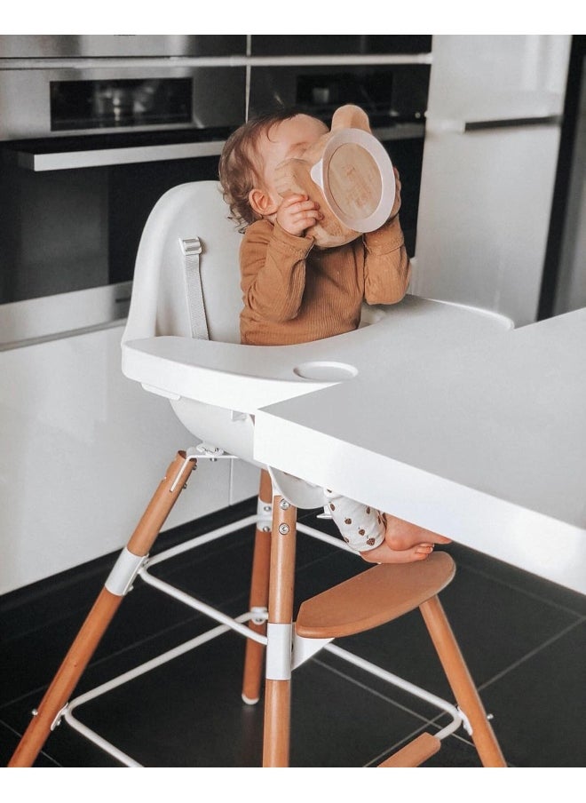 Evolu 2 Chair 2-In-1 + Bumper – Natural White, Adjustable Highchair, Convertible To Toddler Chair, Safe And Stylish, Easy To Clean
