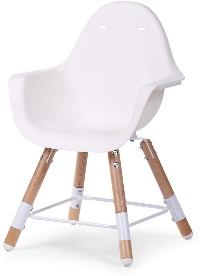 Evolu 2 Chair 2-In-1 + Bumper – Natural White, Adjustable Highchair, Convertible To Toddler Chair, Safe And Stylish, Easy To Clean