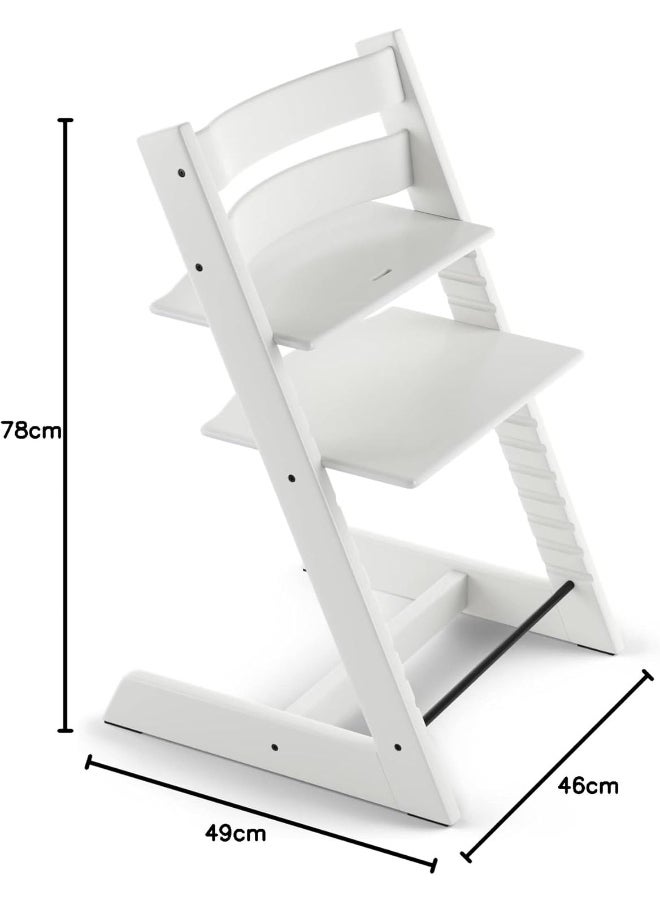 Tripp Trapp Chair Adjustable, Convertible Baby High Chair For Toddlers, Children And Adults Convenient, Comfortable And Ergonomic Classic Design White