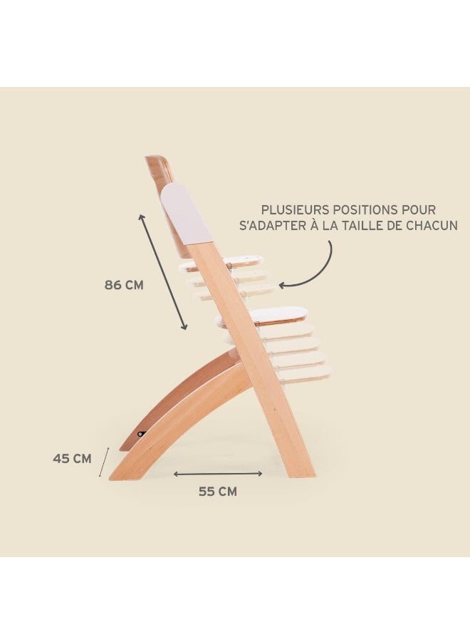Childhome, Evolutive Baby High Chair : From 0 Month To 85Kg, Tablet Included, Beechwood, Cradle, Safety Harness 5 Points, Invisible Screws, Evosit Natural Beige