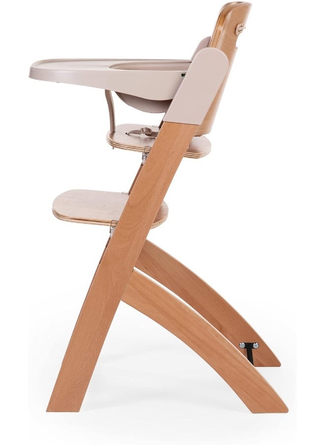 Childhome, Evolutive Baby High Chair : From 0 Month To 85Kg, Tablet Included, Beechwood, Cradle, Safety Harness 5 Points, Invisible Screws, Evosit Natural Beige