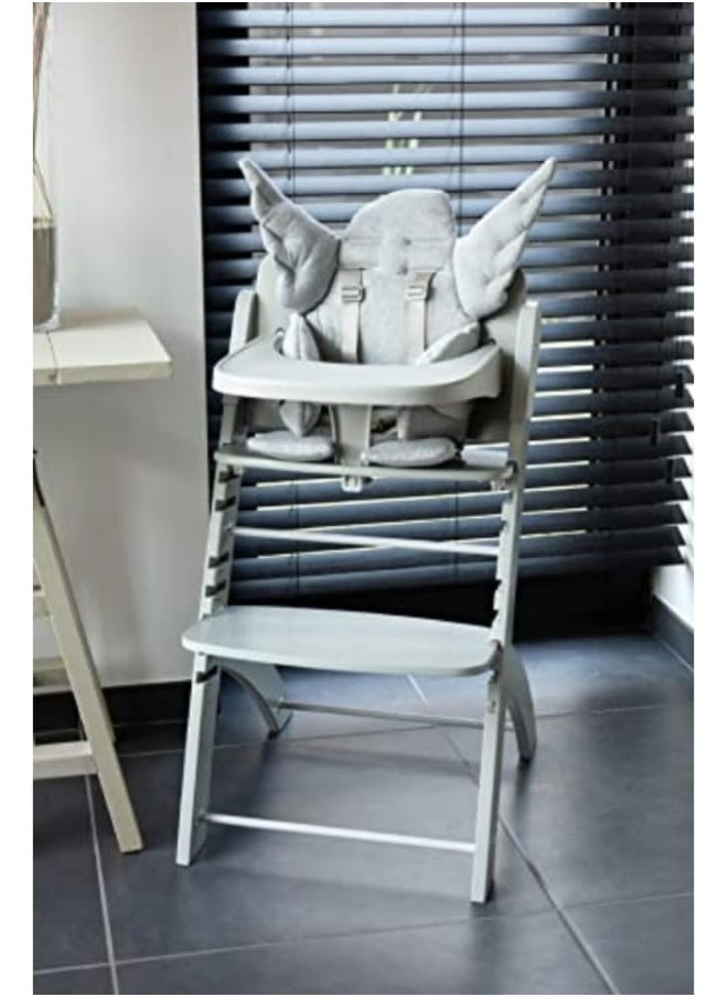 Childhome, Evolutive Baby High Chair : From 0 Month To 85Kg, Tablet Included, Beechwood, Cradle, Safety Harness 5 Points, Invisible Screws, Evosit Grey