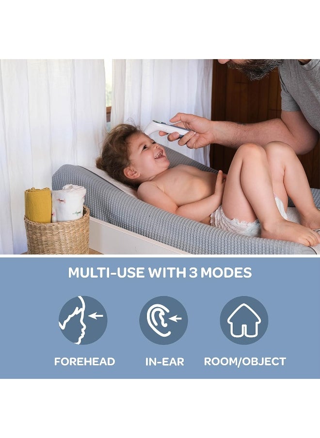 Infrared Thermometer For Adults, Childrens And Baby 3 In 1 : Forehead, Ear And Environment Mode Digital Super Fast Contactless Temperature Gun Thermospeed