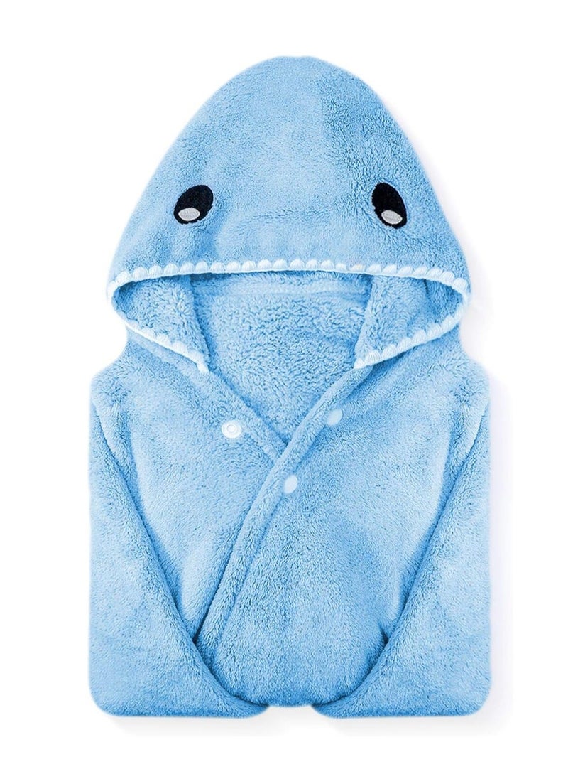 Hooded Towels for Kids 3 13 Years, Premium Beach or Bath Towel, Rabbit Design, Ultra Soft, And Extra Large, 100% Cotton Children's SwimmingBath Towel with Hood Blue Shark