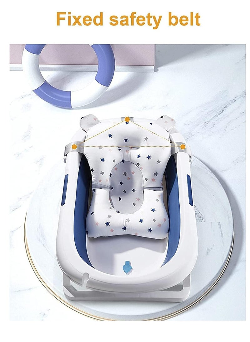 Baby Bath Pad, Adjustable Non-Slip Floating Infant Bath Support Cushion, Bath Tub Seat Mat for Newborn/Infants (0-12 Months)