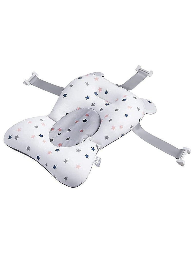 Baby Bath Pad, Adjustable Non-Slip Floating Infant Bath Support Cushion, Bath Tub Seat Mat for Newborn/Infants (0-12 Months)