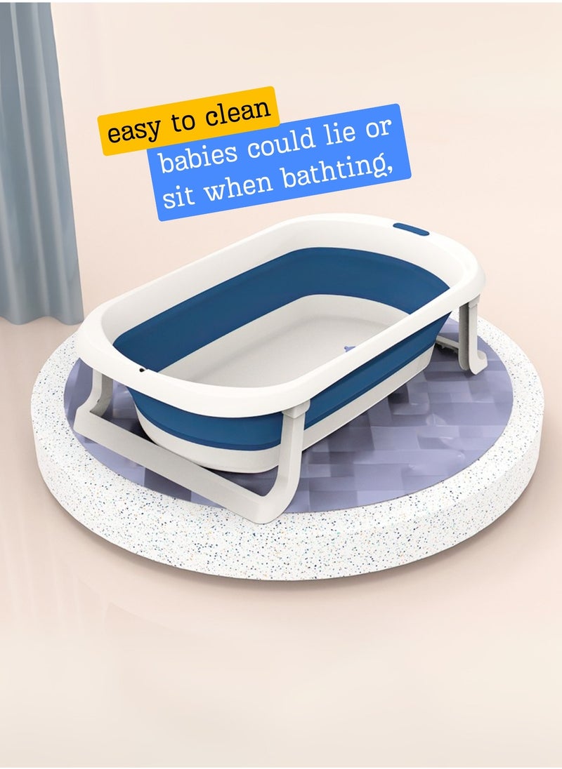 Portable Foldable Baby Bathtub with Color-Changing Water Plug | Easy to Clean & Comfortable for Babies to Sit or Lie | Lightweight & Compact Design