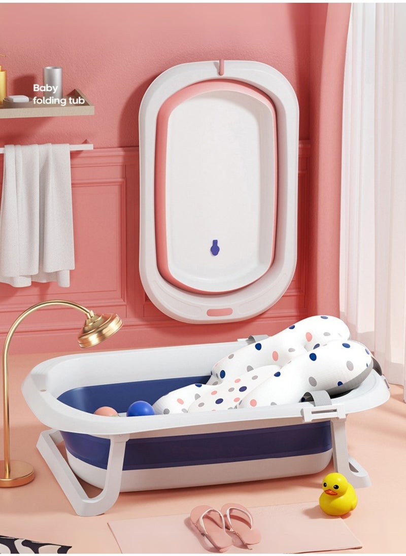 Portable Foldable Baby Bathtub with Color-Changing Water Plug | Easy to Clean & Comfortable for Babies to Sit or Lie | Lightweight & Compact Design