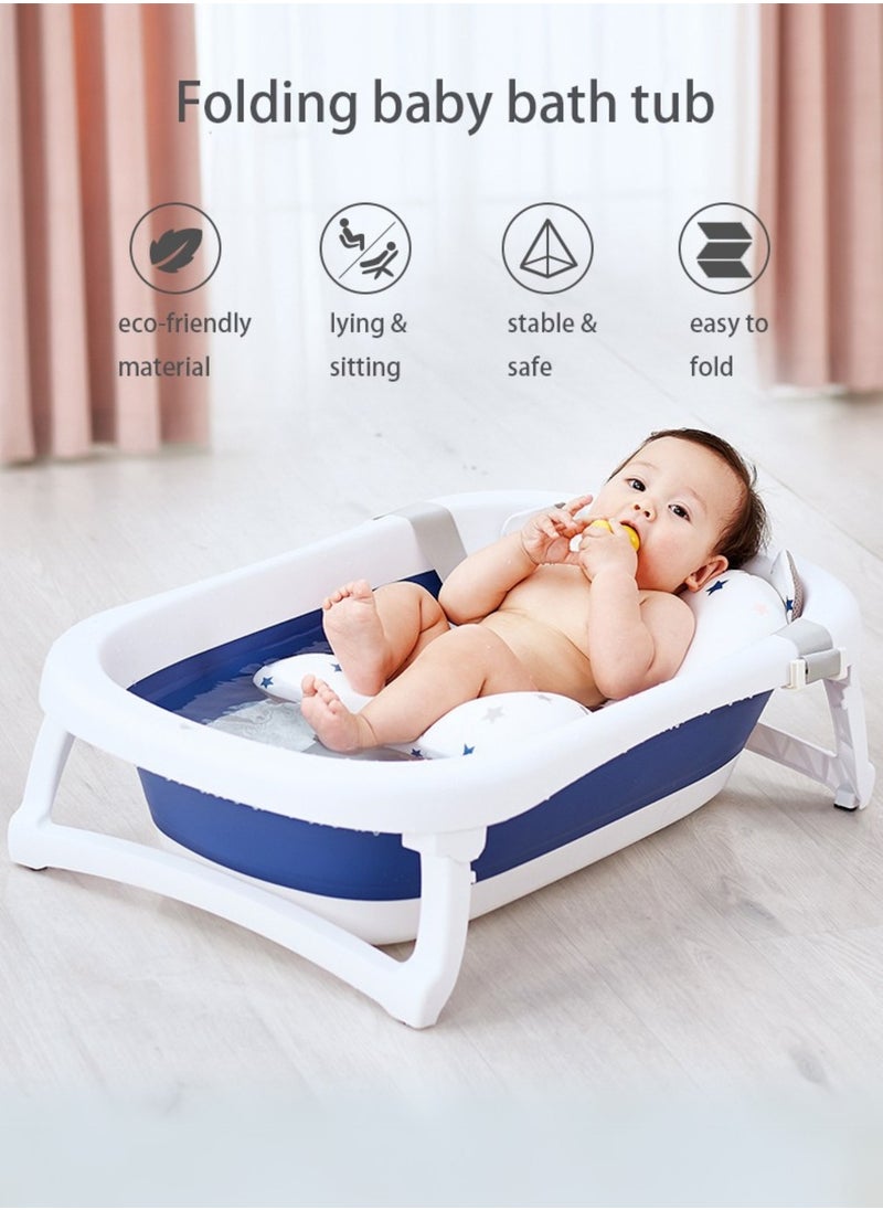 Portable Foldable Baby Bathtub with Color-Changing Water Plug | Easy to Clean & Comfortable for Babies to Sit or Lie | Lightweight & Compact Design