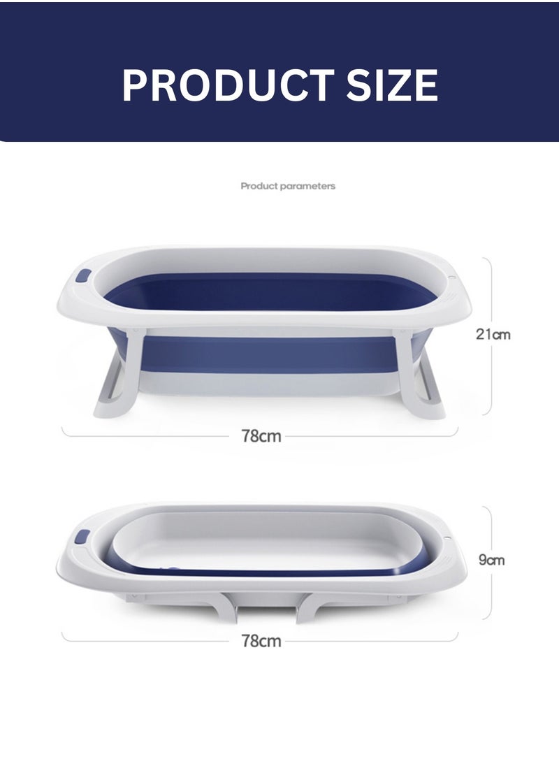 Portable Foldable Baby Bathtub with Color-Changing Water Plug | Easy to Clean & Comfortable for Babies to Sit or Lie | Lightweight & Compact Design