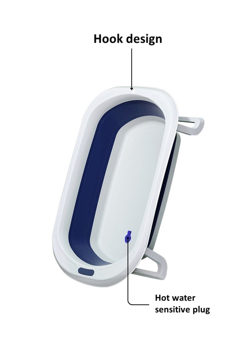 Portable Foldable Baby Bathtub with Color-Changing Water Plug | Easy to Clean & Comfortable for Babies to Sit or Lie | Lightweight & Compact Design