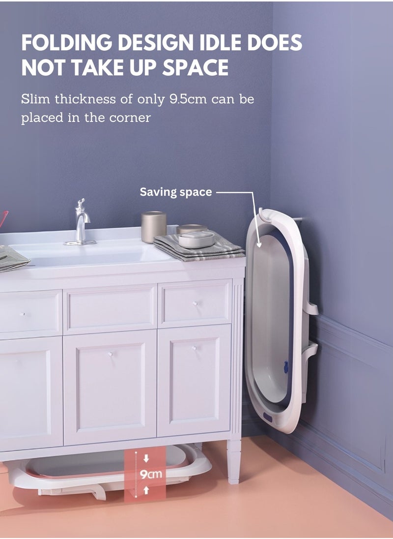 Portable Foldable Baby Bathtub with Color-Changing Water Plug | Easy to Clean & Comfortable for Babies to Sit or Lie | Lightweight & Compact Design
