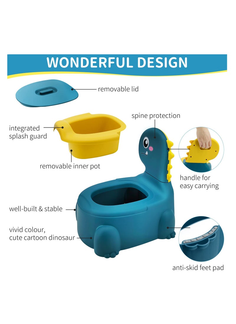 Dinosaur-Themed Potty Training Chair for Kids, Comfortable and Fun Toilet Trainer with Lid for Boys and Girls Ages 1-6, Perfect for Easy Transition