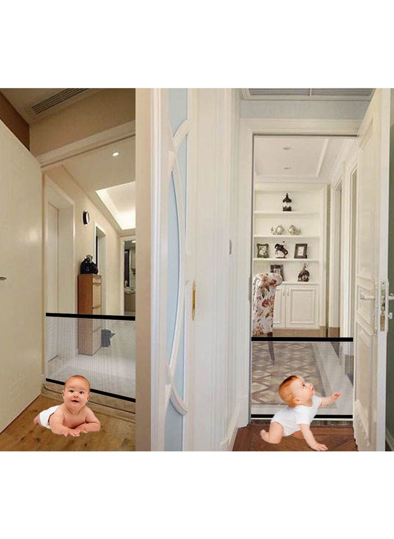 Portable Baby Safety Barrier Net, Suitable for Children and Pets, Retractable Home Staircase, Door Frame Safety Net
