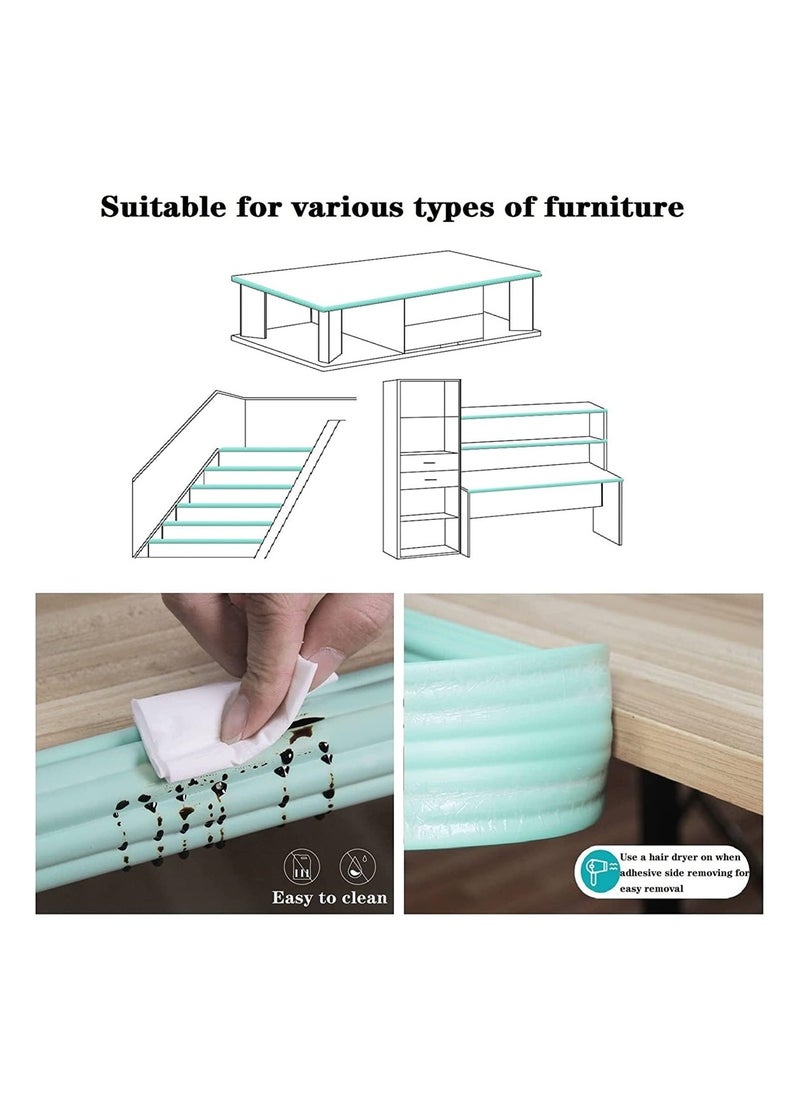 Extra Wide Soft Bunk Bed Ladder Pads Self Adhesive Foam Cover for Stairs Edges Furniture 6.5 Ft Light Green Protection