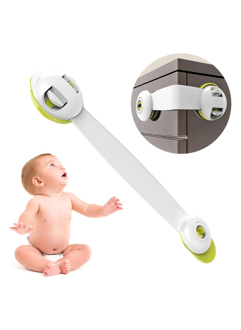 Baby Safety Lock, Child Safety Cupboard Strap Locks, No Tools Or Drilling Needed, Baby Proof Double Lock System For Cabinets, Drawers, Oven, Fridge, Toilet Seat 5 Packs