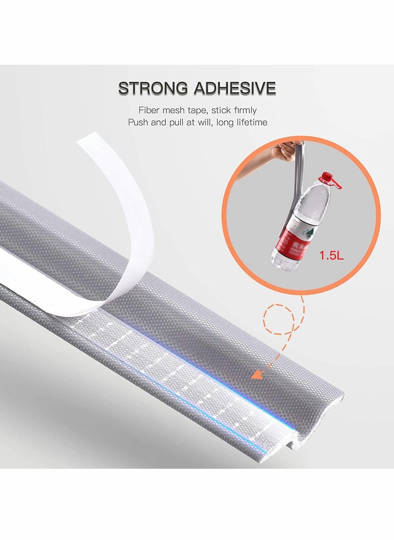 2 Pack Self-Adhesive Draft Stopper u0026 Weatherproofing Strip, 13.12Ft Cuttable Soundproof Seal for Doors u0026 Windows, Wear-Resistant Grey