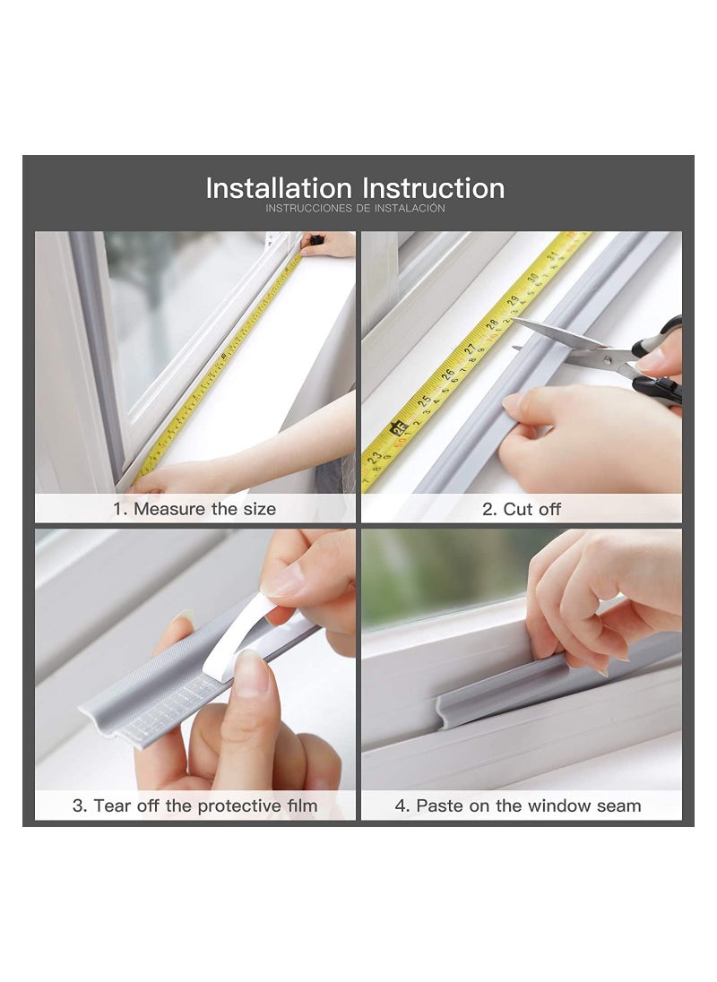 2 Pack Self-Adhesive Draft Stopper u0026 Weatherproofing Strip, 13.12Ft Cuttable Soundproof Seal for Doors u0026 Windows, Wear-Resistant Grey
