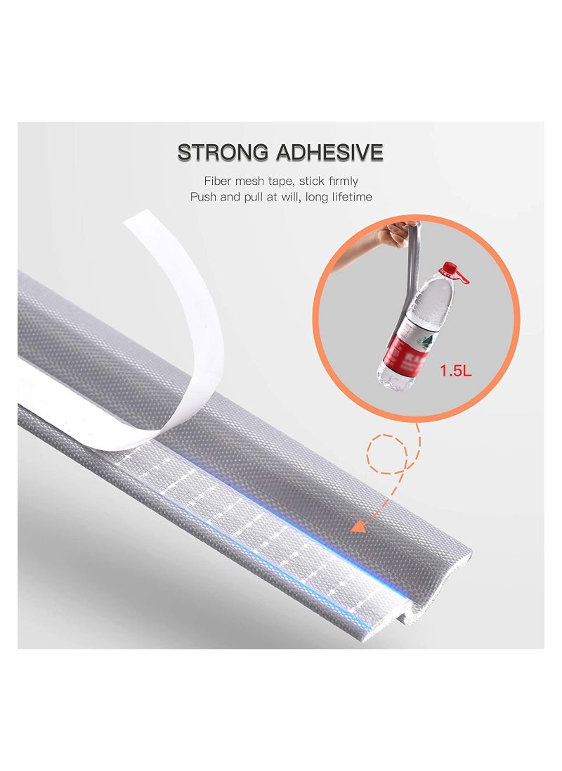 2 Pack Self-Adhesive Draft Stopper u0026 Weatherproofing Strip, 13.12Ft Cuttable Soundproof Seal for Doors u0026 Windows, Wear-Resistant Grey