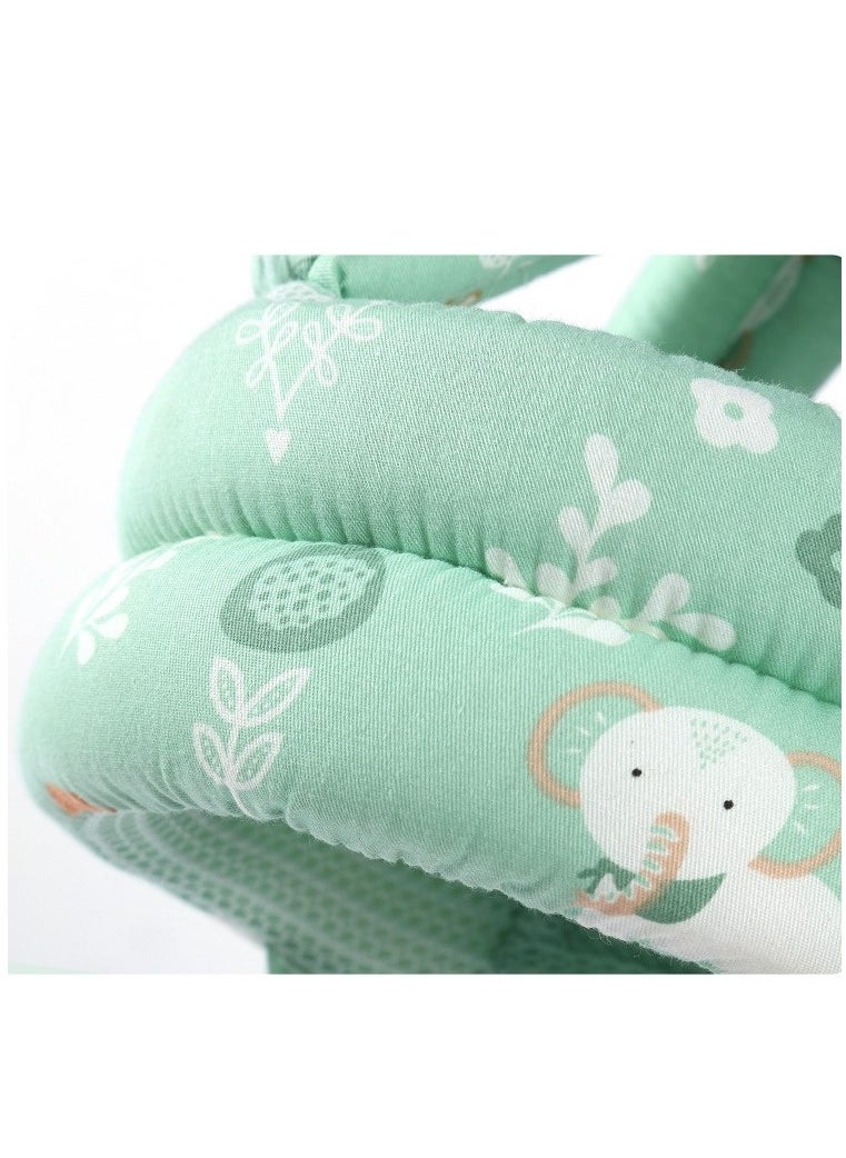 Baby Head Protector Cushion, Anti-Fall Head Protection Pad for Walking Toddlers, Safety Helmet for Infants Learning to Walk (Green)