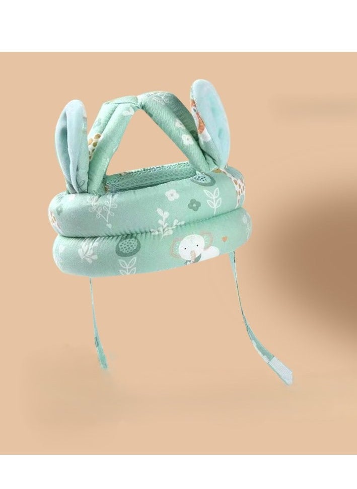 Baby Head Protector Cushion, Anti-Fall Head Protection Pad for Walking Toddlers, Safety Helmet for Infants Learning to Walk (Green)