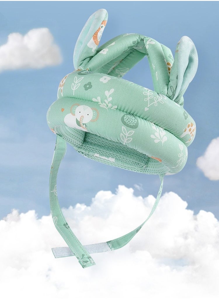 Baby Head Protector Cushion, Anti-Fall Head Protection Pad for Walking Toddlers, Safety Helmet for Infants Learning to Walk (Green)