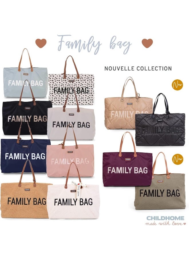 Family Bag, Changing Bag, Travel/Weekend Bag, Large Capacity, Detachable Pouch Included, Black/Gold