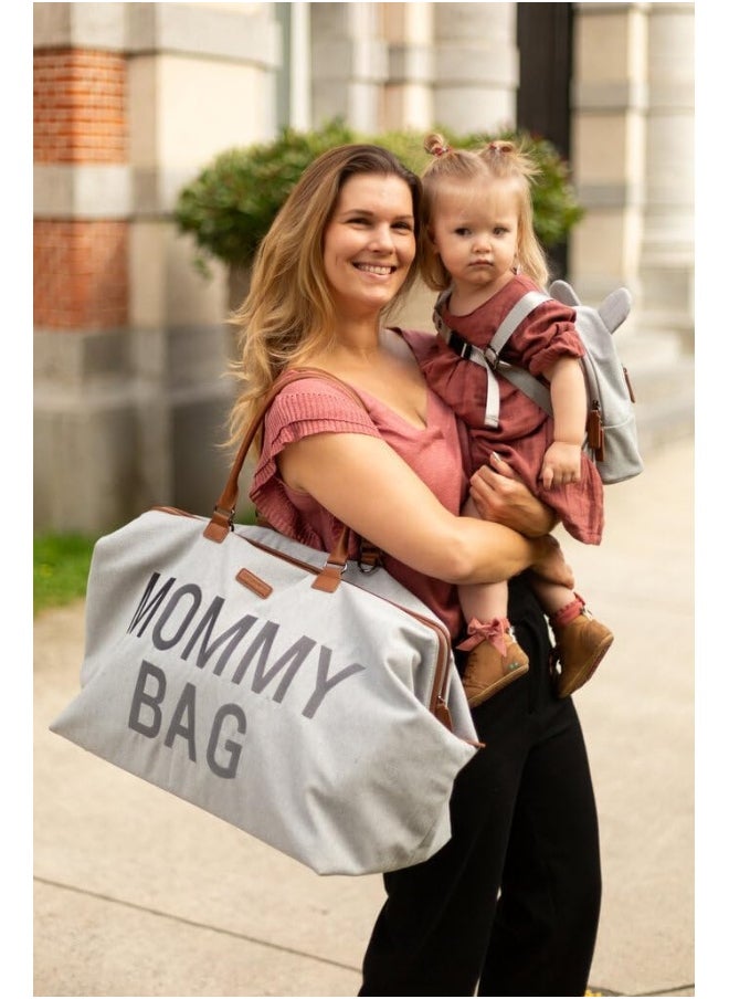 Mommy Bag, Changing Bag, Maternity Travel Bag, Large Capacity, Changing Mat, Adjustable Shoulder Strap, Divided, Cool Bag, Suitcase Passage, Jersey Grey