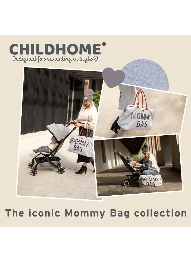 Mommy Bag, Changing Bag, Maternity Travel Bag, Large Capacity, Changing Mat, Adjustable Shoulder Strap, Divided, Cool Bag, Suitcase Passage, Jersey Grey