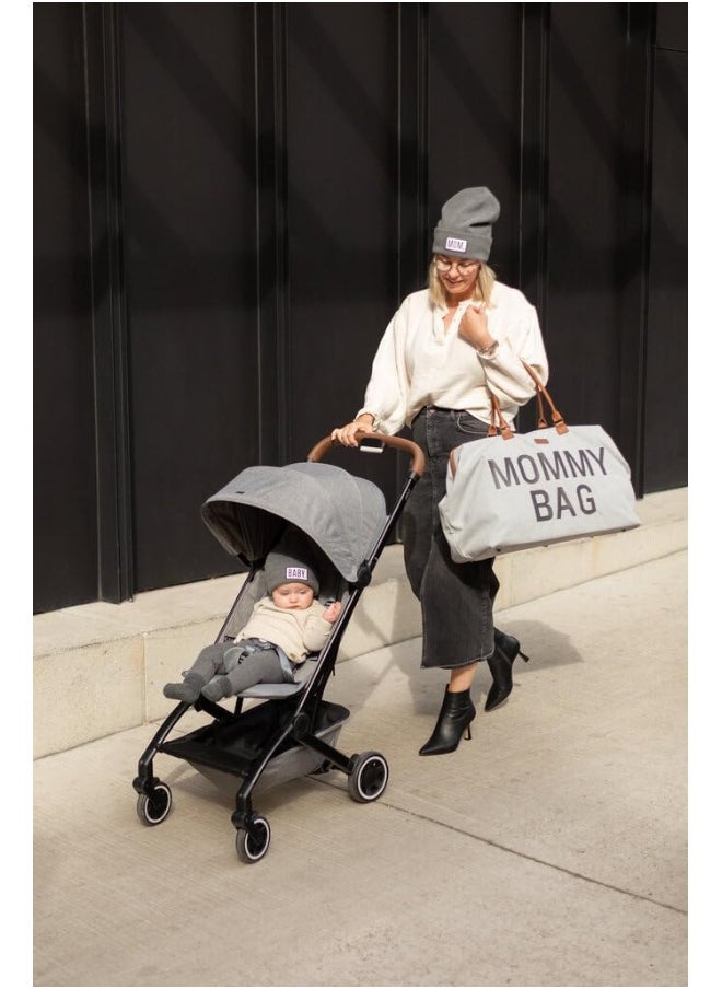 Mommy Bag, Changing Bag, Maternity Travel Bag, Large Capacity, Changing Mat, Adjustable Shoulder Strap, Divided, Cool Bag, Suitcase Passage, Jersey Grey