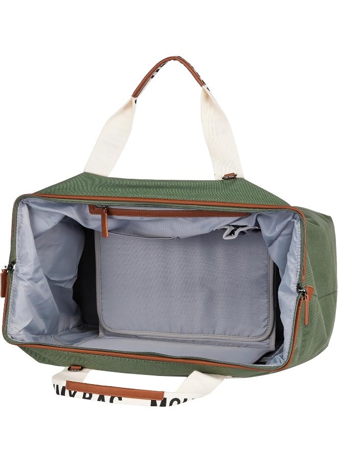 Mommy Bag, Changing Bag, Maternity Bag, Travel Bag, Large Capacity, Changing Mat, Adjustable Shoulder Strap, Compartment, Insulated Pocket, Suitcase Passage, Signature Collection Green