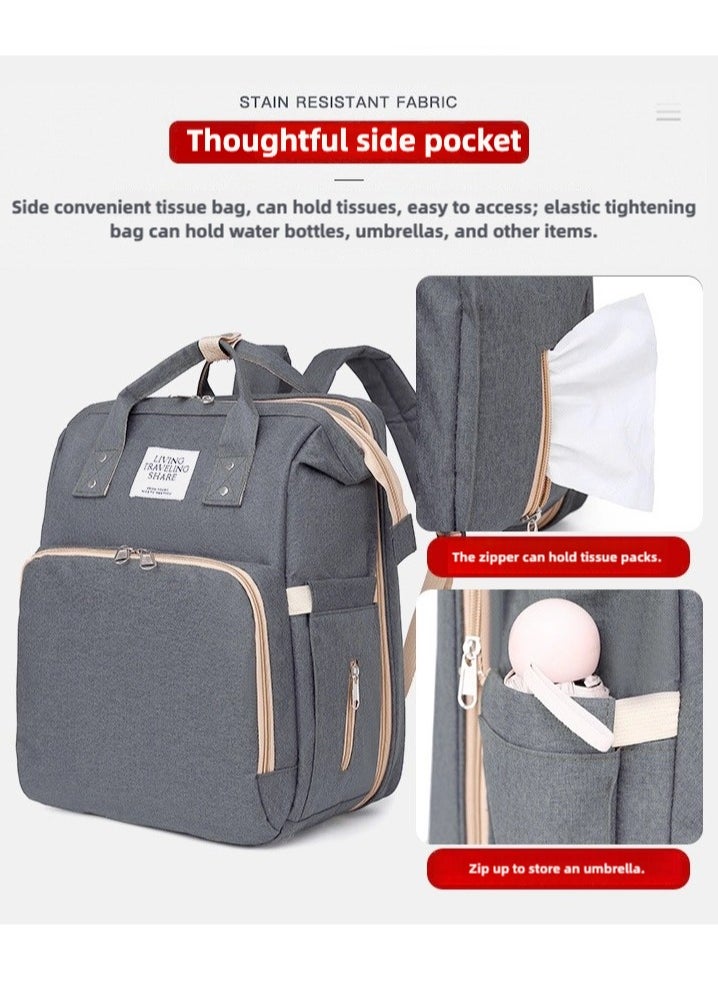 Baby Travel Large Capacity Multi-Partition Multi-Function Backpack, Diaper Bag Backpack with Changing Station, Nappy Baby Bags with Portable Changing Pad, 900D Waterproof Multi-Function Travel Porta