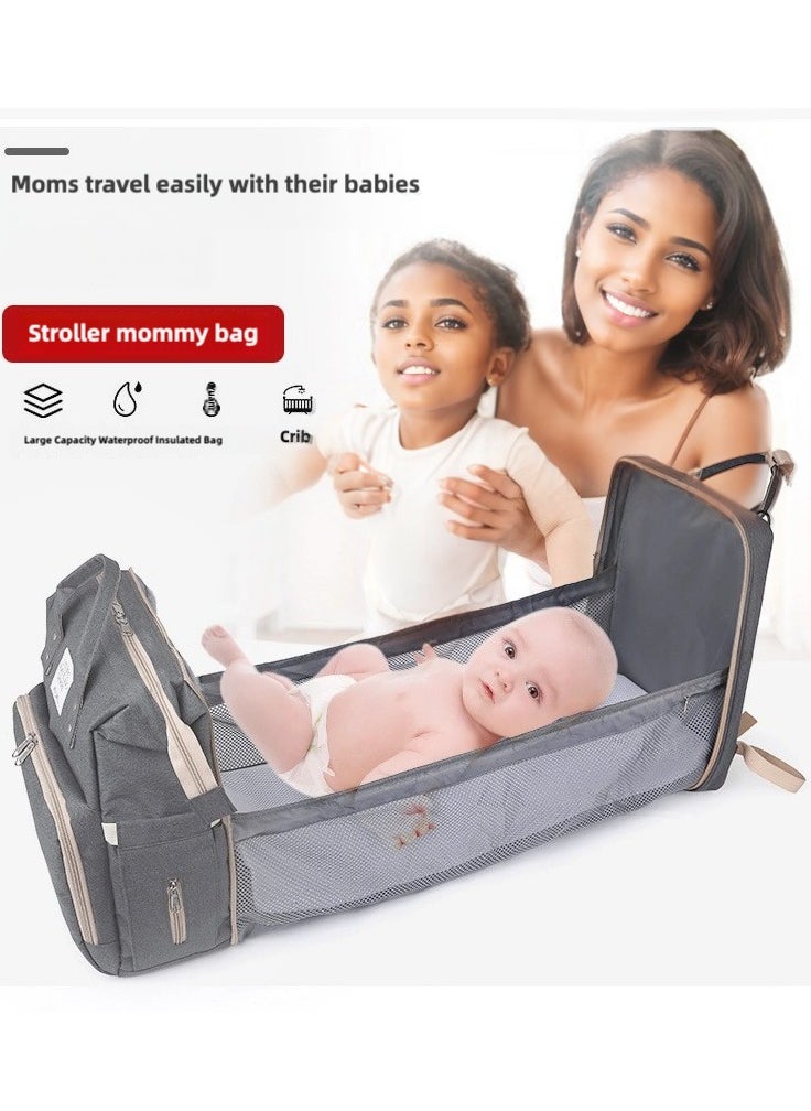 Baby Travel Large Capacity Multi-Partition Multi-Function Backpack, Diaper Bag Backpack with Changing Station, Nappy Baby Bags with Portable Changing Pad, 900D Waterproof Multi-Function Travel Porta