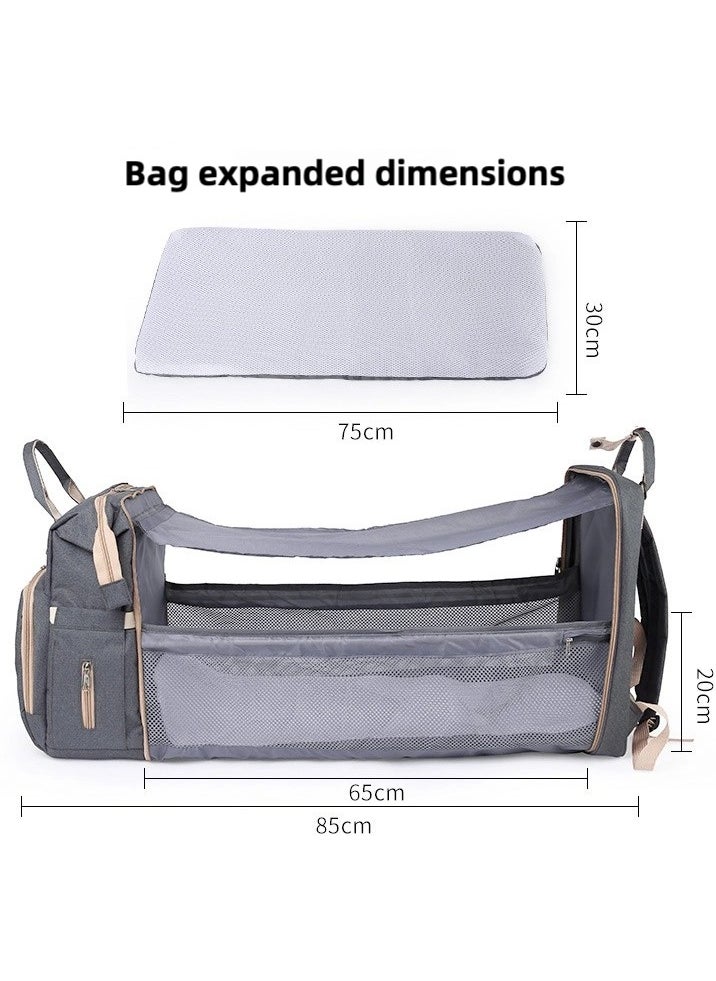 Baby Travel Large Capacity Multi-Partition Multi-Function Backpack, Diaper Bag Backpack with Changing Station, Nappy Baby Bags with Portable Changing Pad, 900D Waterproof Multi-Function Travel Porta