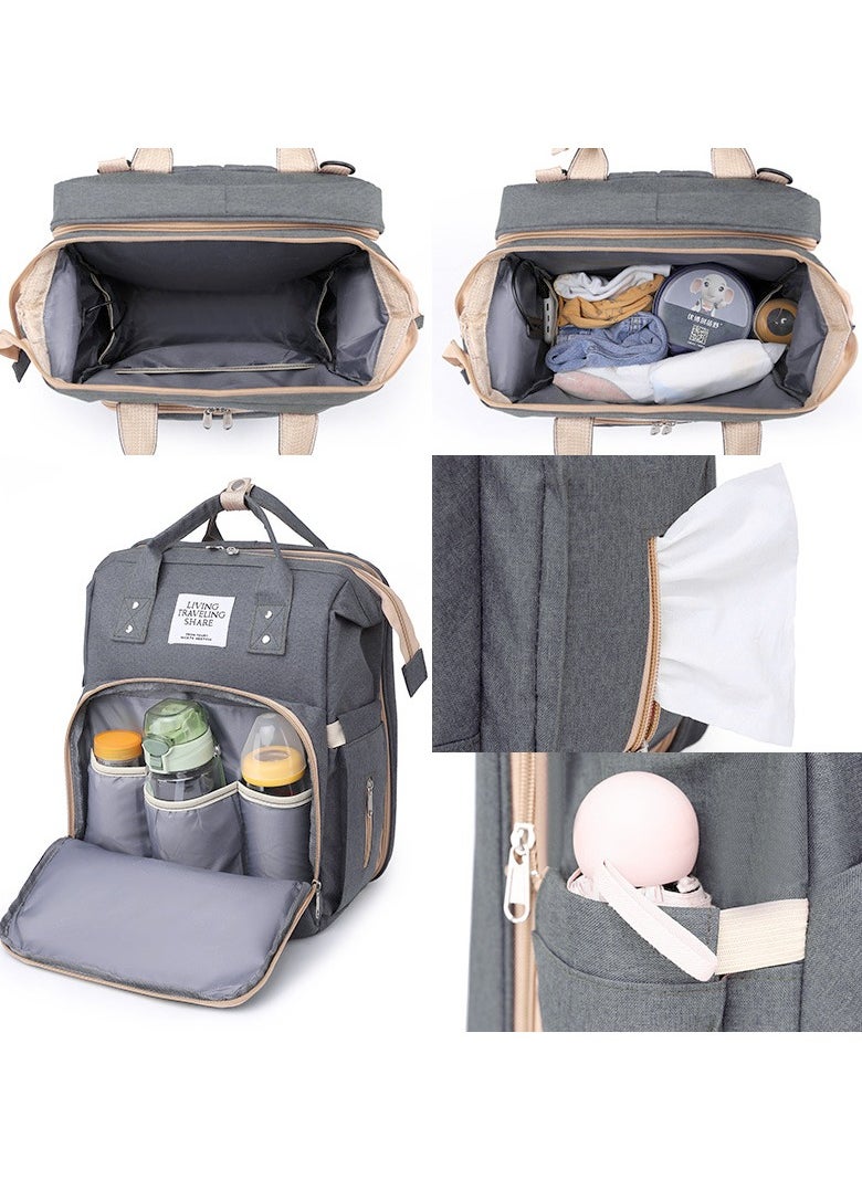 Baby Travel Large Capacity Multi-Partition Multi-Function Backpack, Diaper Bag Backpack with Changing Station, Nappy Baby Bags with Portable Changing Pad, 900D Waterproof Multi-Function Travel Porta