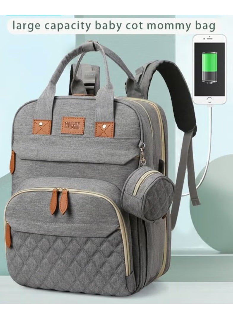 Baby Diaper Bag Backpack, Multifunction Diapers Changing Station for Boys Girls Outdoor and Travel, Infant Shower Gifts, Large Capacity, 900d Oxford, USB Port