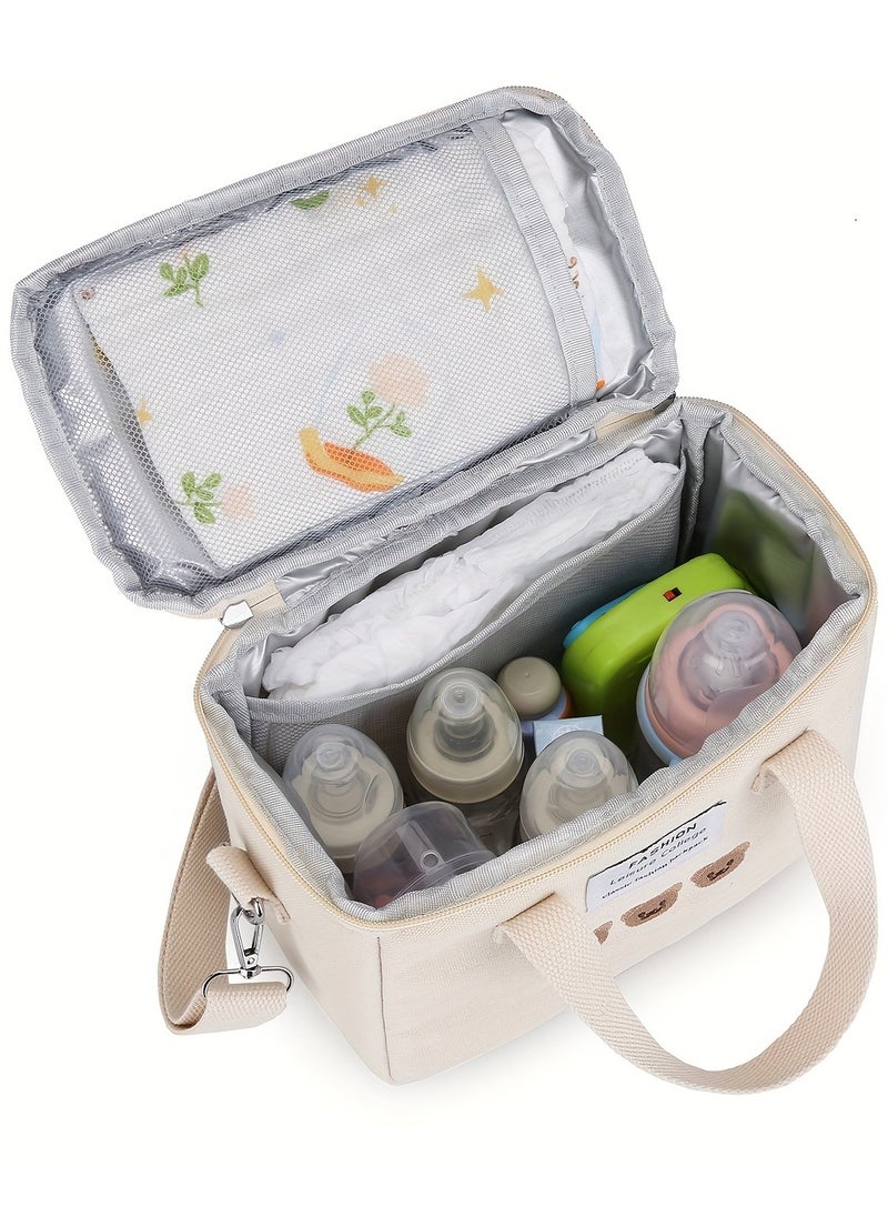 Stylish Mommy Crossbody Bag - Waterproof, Spacious Multifunctional Maternity Bag with Insulated Pockets for Breast Pump u0026 Bottles