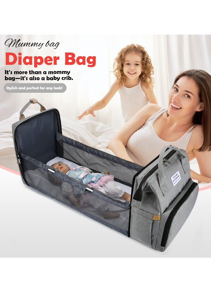 Newborn Baby Essential Multifunction Baby Diaper Backpack with Changing pad u0026 Stroller Straps u0026 Pacifier Case Mosquito Net u0026 USB Charging Port Waterproof Travel Nappy Bags