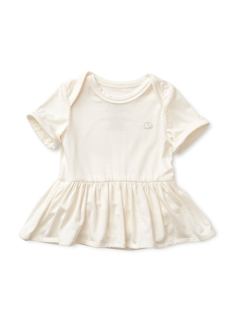 Organic Bamboo Spandex Onesie Dress- White